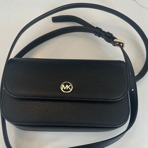 Michael Kors Black Pebbled Leather Crossbody Bag